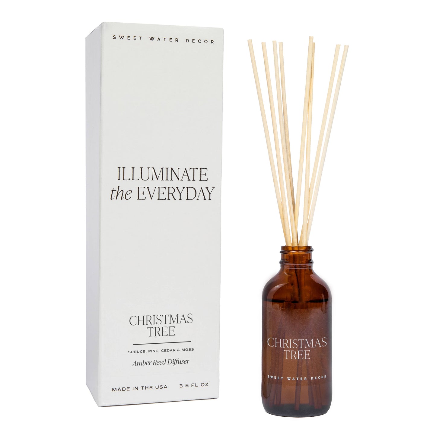 Sweet Water Decor - Christmas Tree Amber Reed Diffuser- Home Decor & Gifts