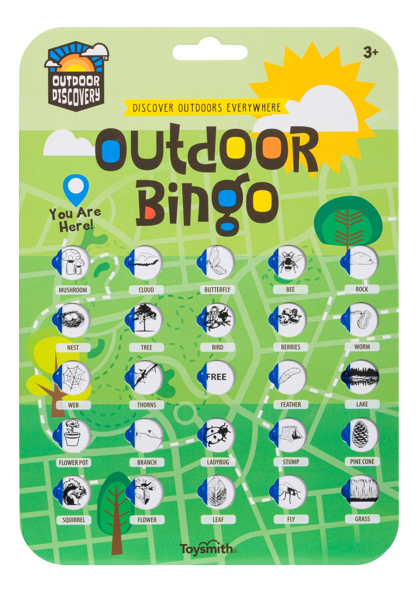 Toysmith - Outdoor Discovery Outdoor Bingo 4 Pack-Travel or Yard Game