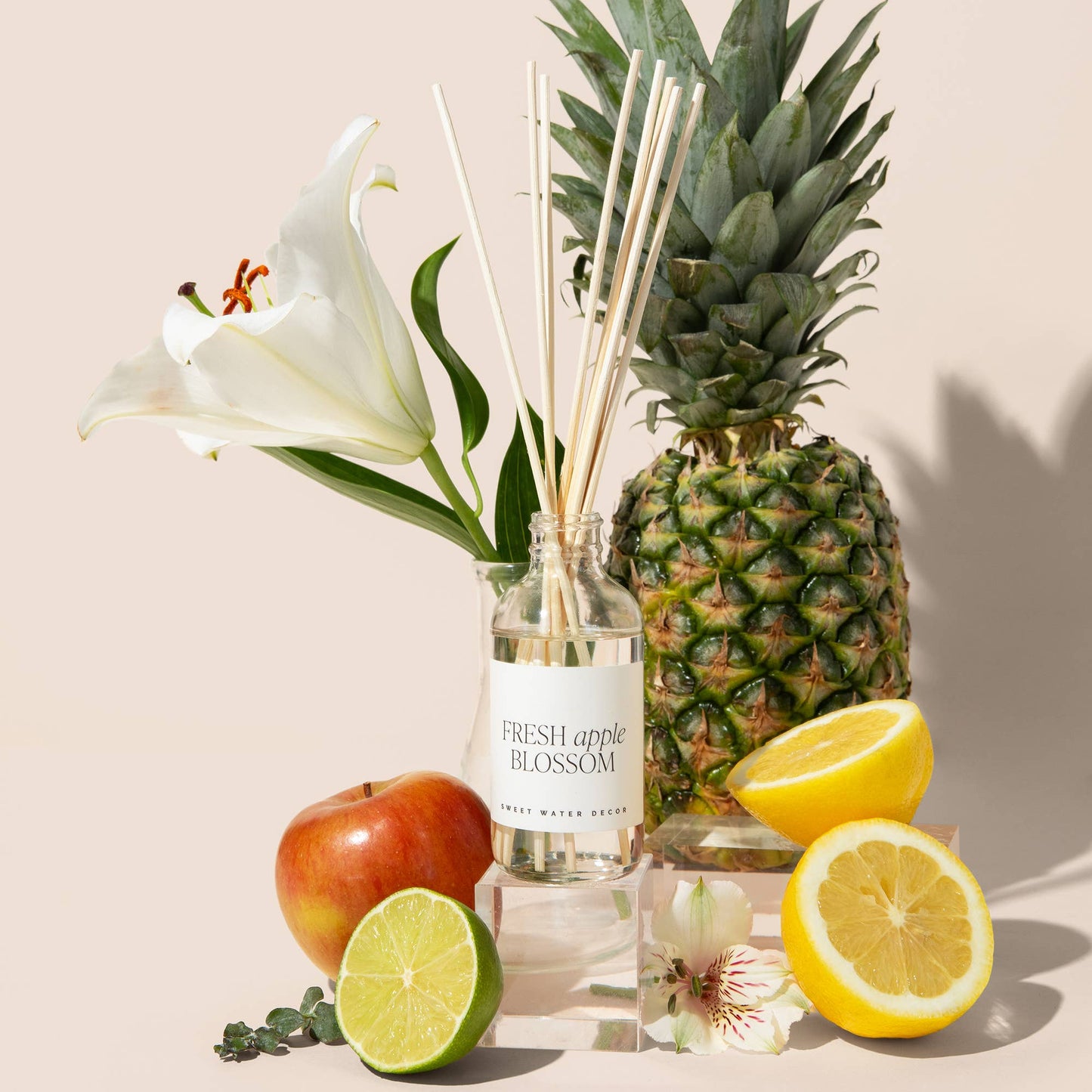 Fresh Apple Blossom Clear Reed Diffuser - Home Decor & Gifts