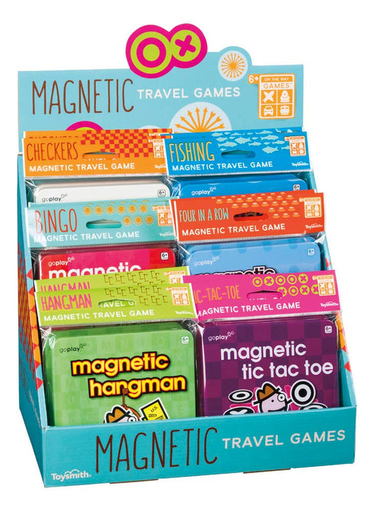 Toysmith - Magnetic Travel Games, Assortment of 6 Games, 24/Display