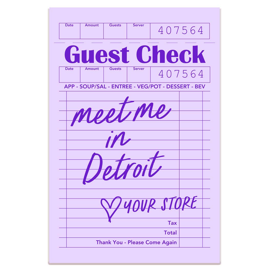 Mugsby - Personalized City Guest Check Sticker Decal, Custom Sticker: White on Pink