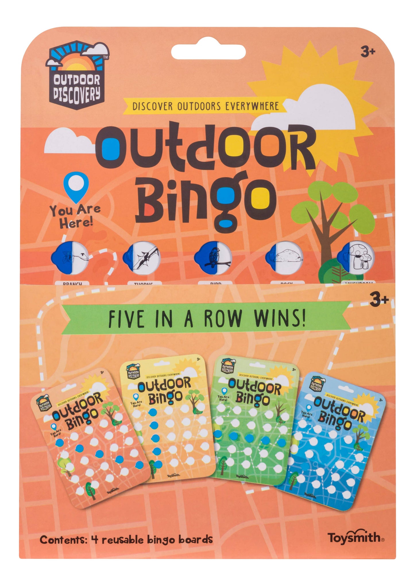 Toysmith - Outdoor Discovery Outdoor Bingo 4 Pack-Travel or Yard Game