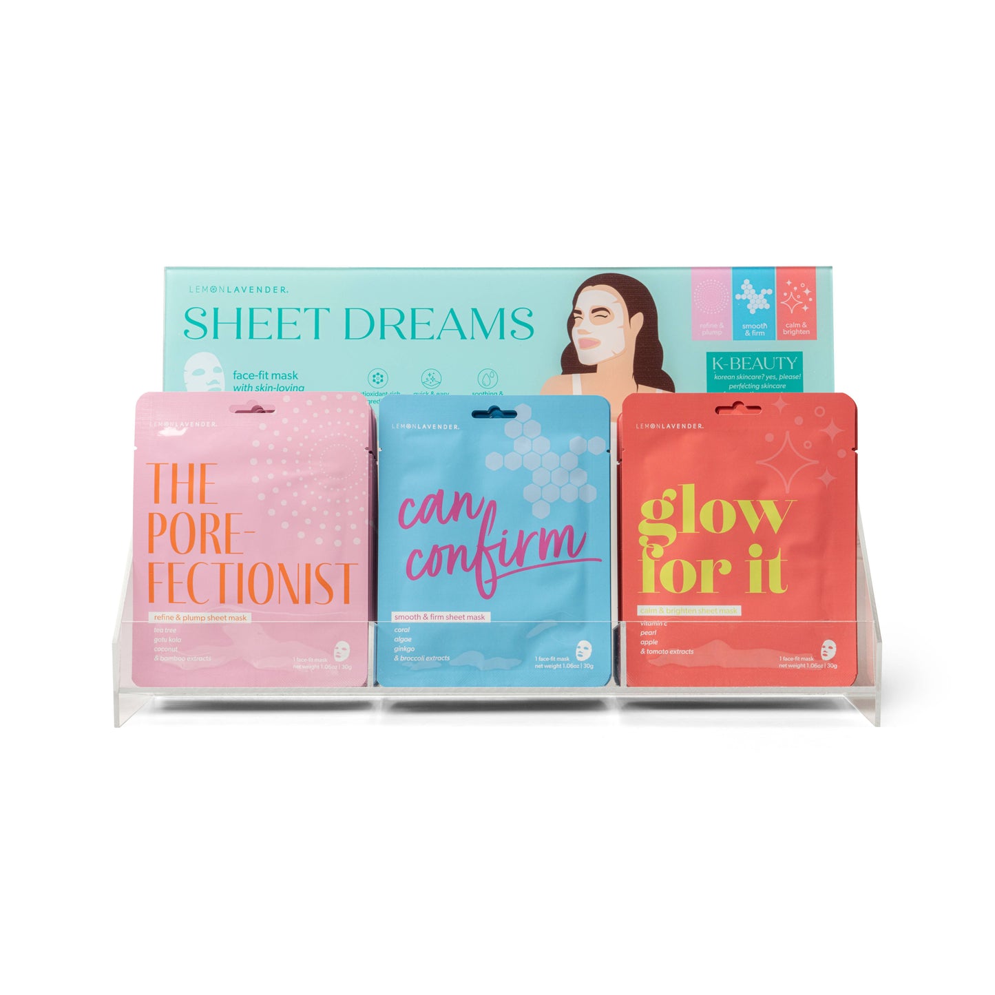 DM Merchandising - Lemon Lavender Sheet Dreams Face Masks Assortment