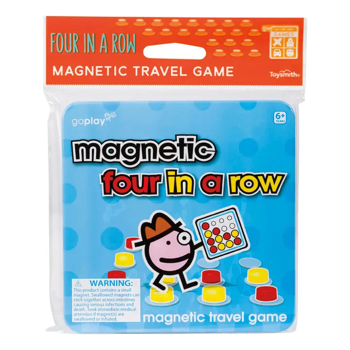 Toysmith- Goplay Magnetic Four in A Row, Travel Game