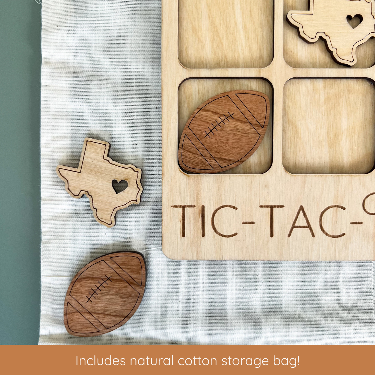 Birch House Living - Oklahoma State Gift - Tic-Tac-Toe OK Game - Customizable: Oklahoma + Buffalo