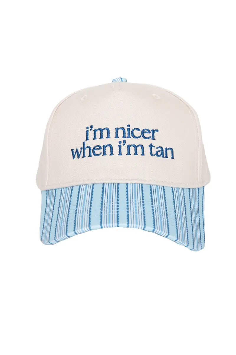 Katydid - Presale I'm Nicer When I'm Tan Two-Toned Vintage Hats: Pink and Light Pink Stripe