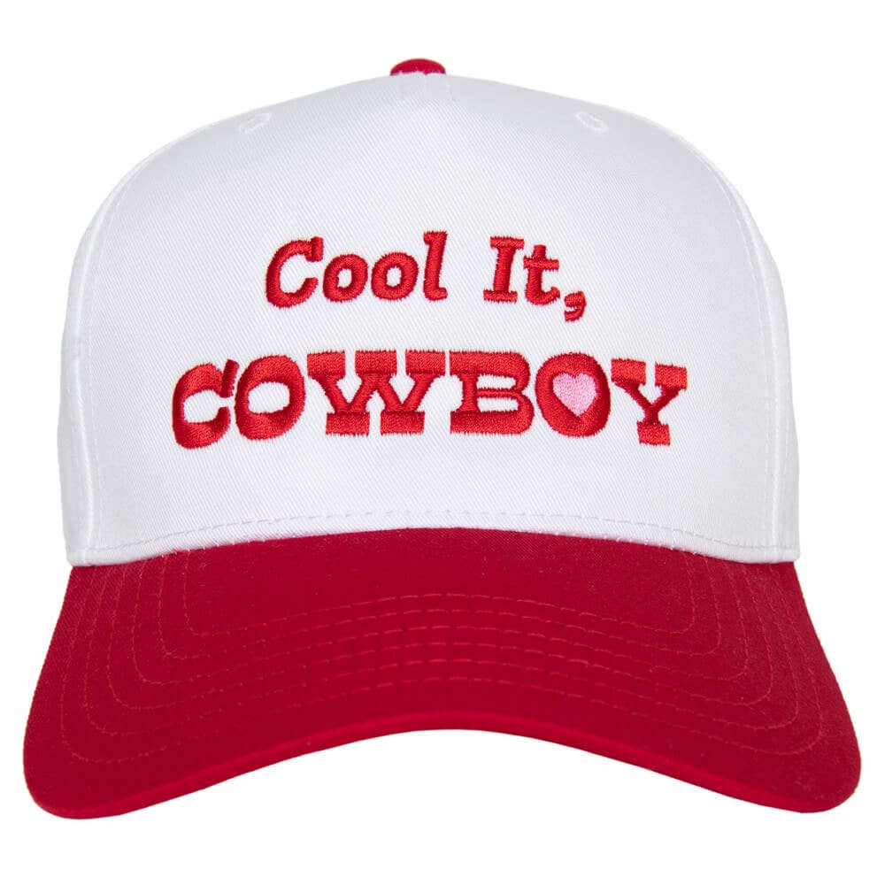 Katydid - Cool it, Cowboy Heart Trucker Hats for Women: Pink and Tan