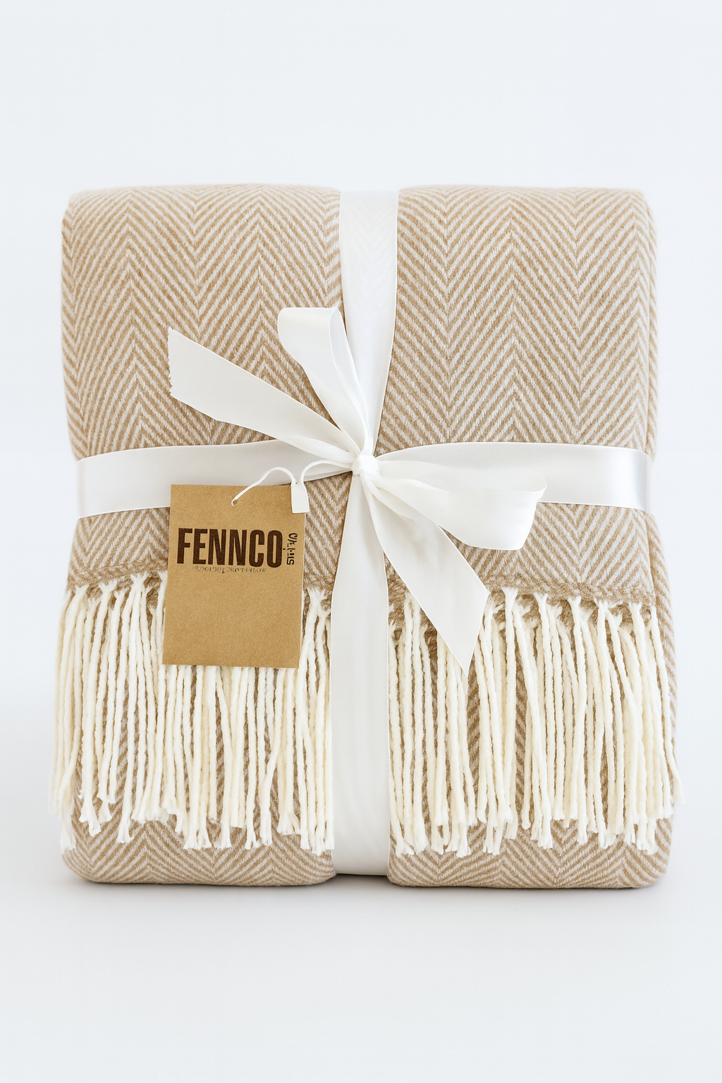 Fennco Styles - Herringbone Throw Blanket with Fringe