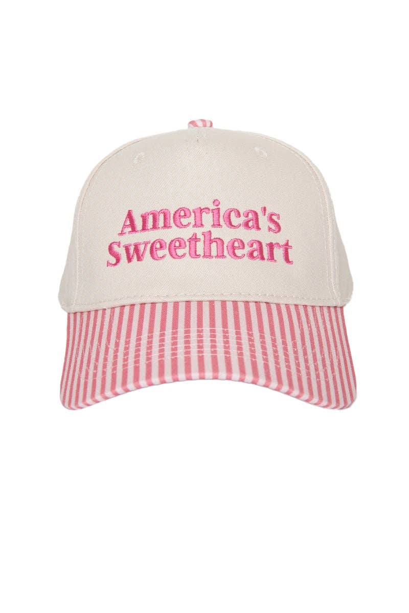 Katydid - Presale America's Sweetheart Vintage Trucker Hats for Women: Light Blue and Navy Stripe