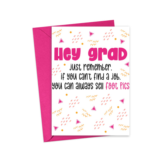 R is for Robo - Foot Pics Funny Graduation Card for Her - Congrats Grad Gift