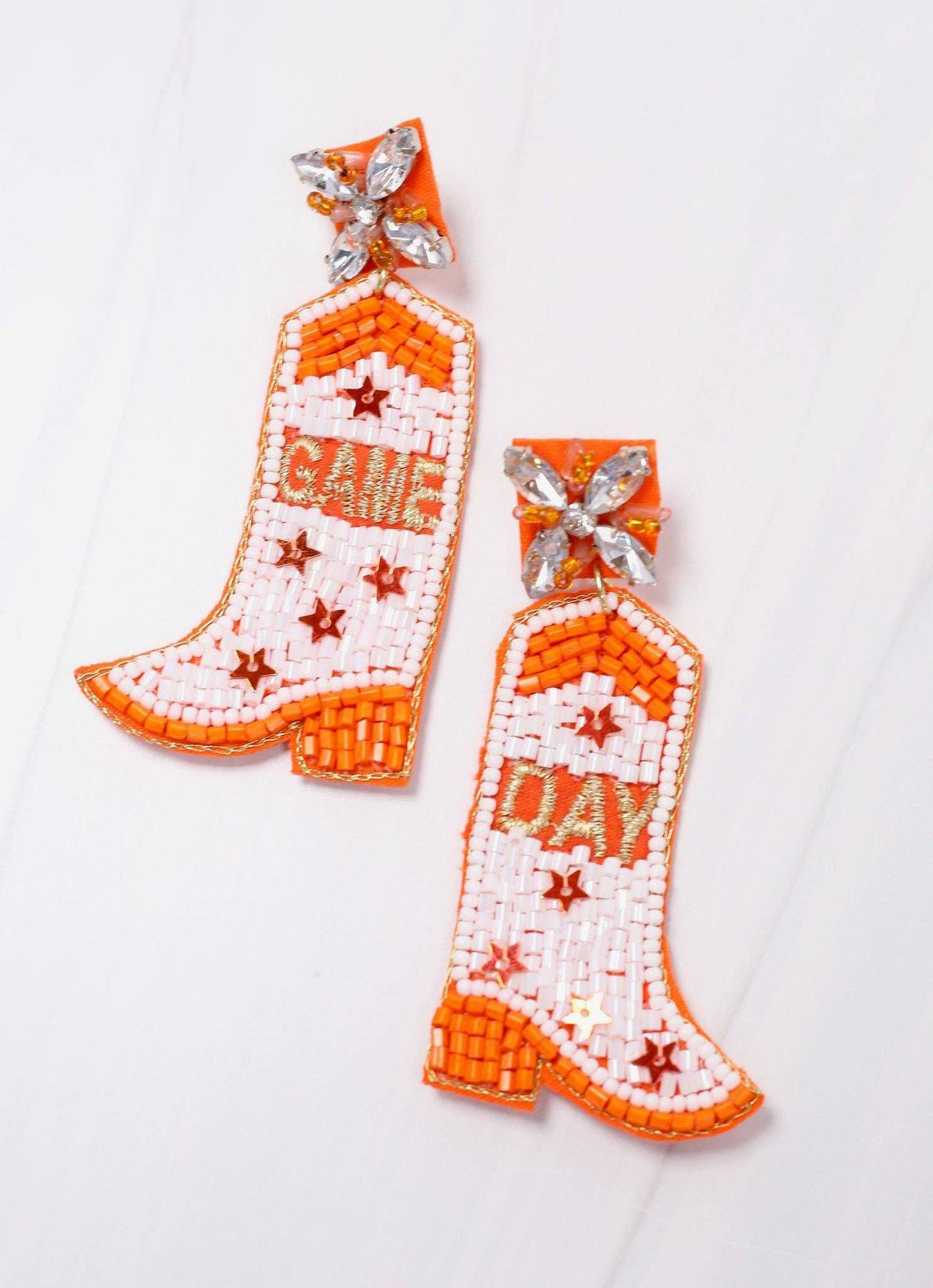 Caroline Hill - Game Day Boots Earring ORANGE
