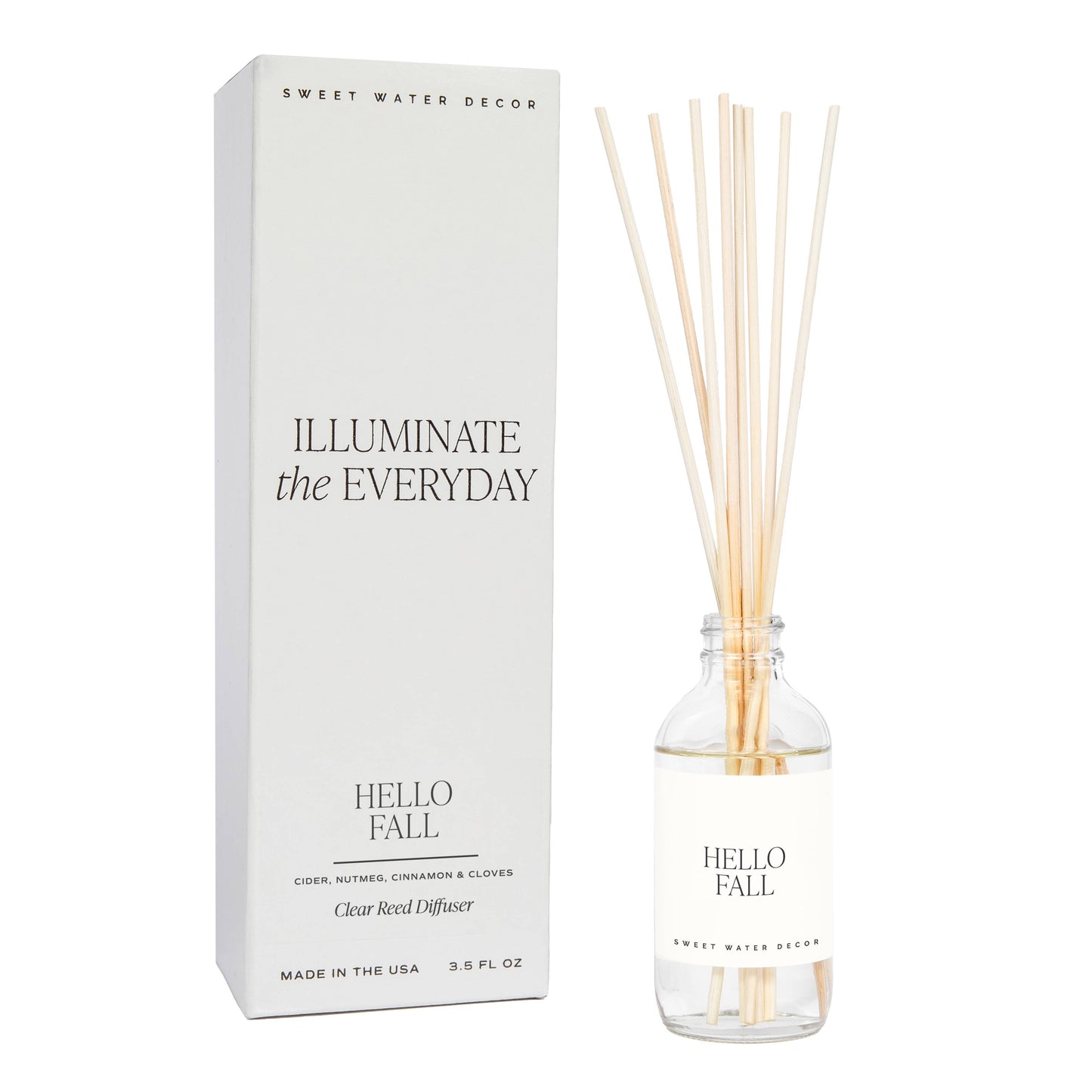 Hello Fall Clear Reed Diffuser - Fall Home Decor & Gifts