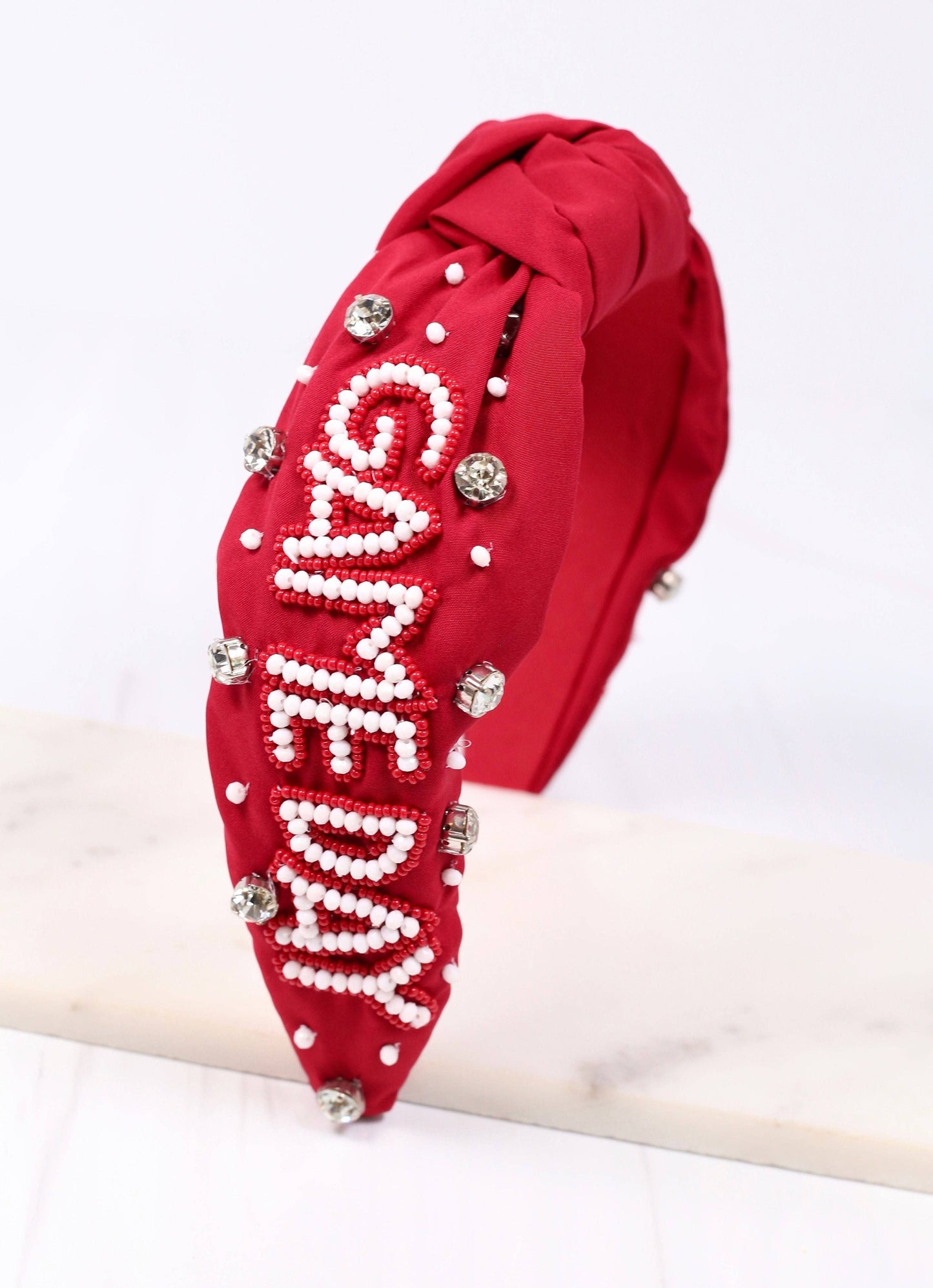 Caroline Hill - Game Day Embellished Headband BURGUNDY
