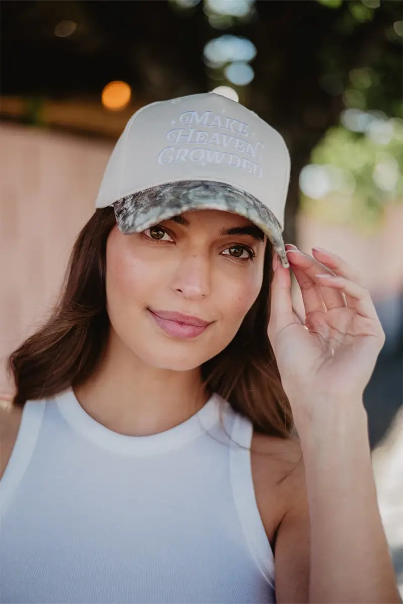 Katydid - Make Heaven Crowded Vintage Trucker Hats: Black and Tan