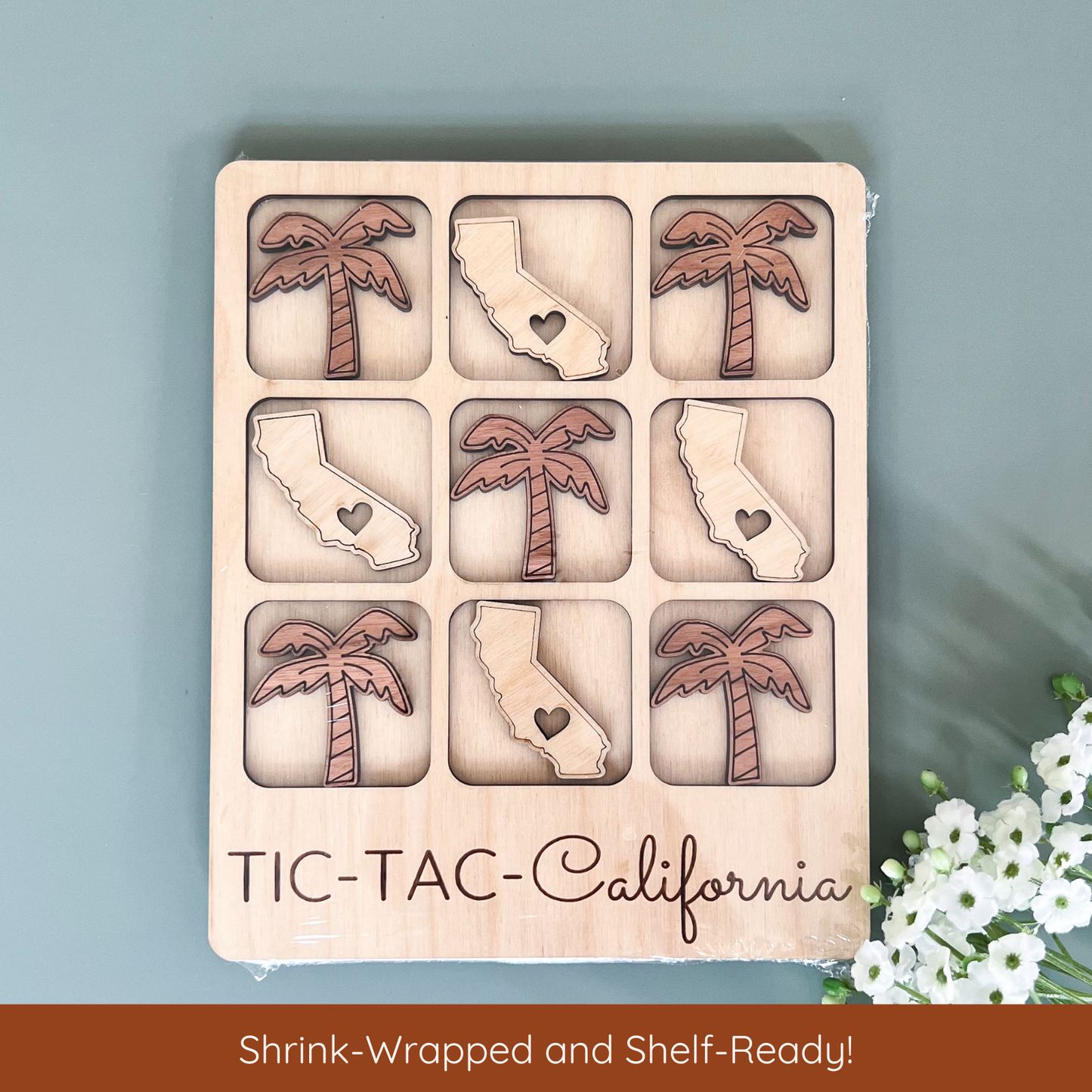 Birch House Living - Oklahoma State Gift - Tic-Tac-Toe OK Game - Customizable: Oklahoma + Buffalo