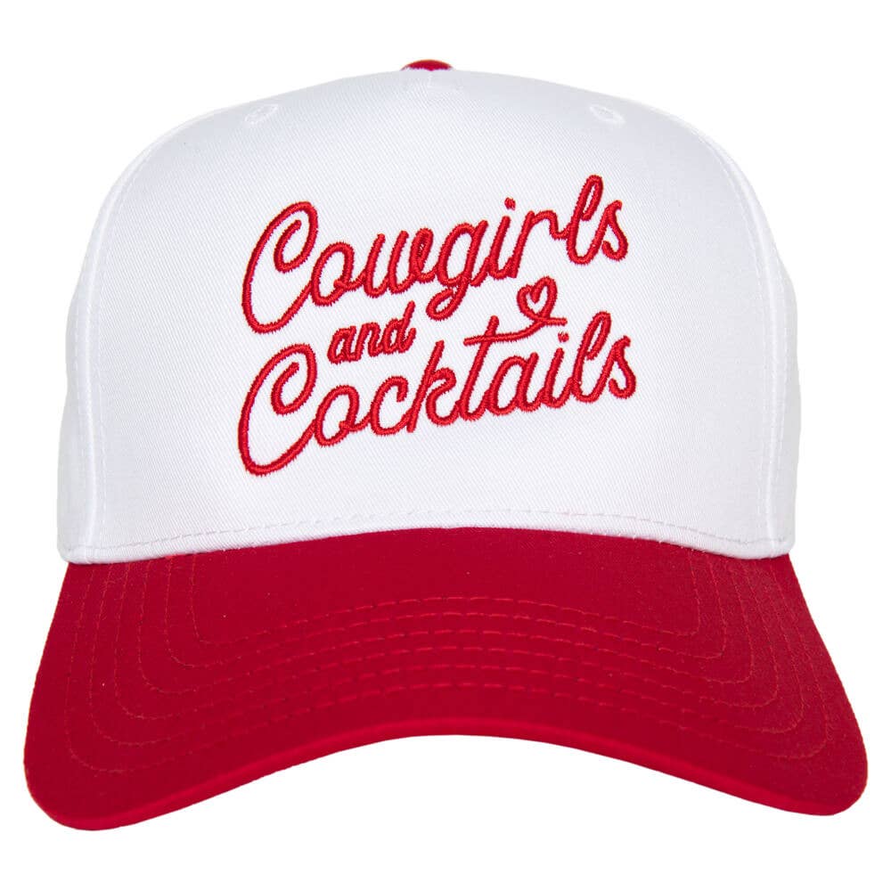 Katydid - Cowgirls and Cocktails Two-Toned Wholesale Vintage Hat: Red and White