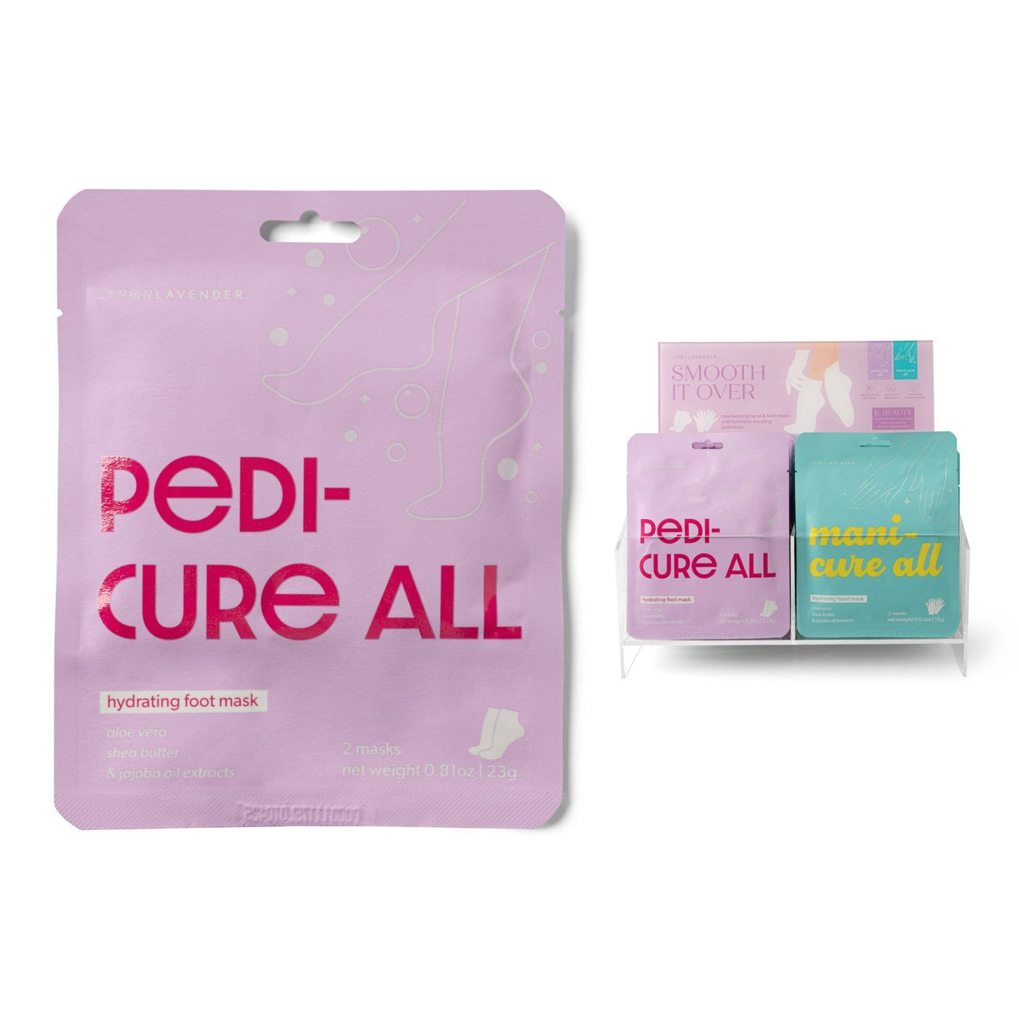 DM Merchandising - Lemon Lavender Smooth It Over Hydrating Hand & Foot Masks As