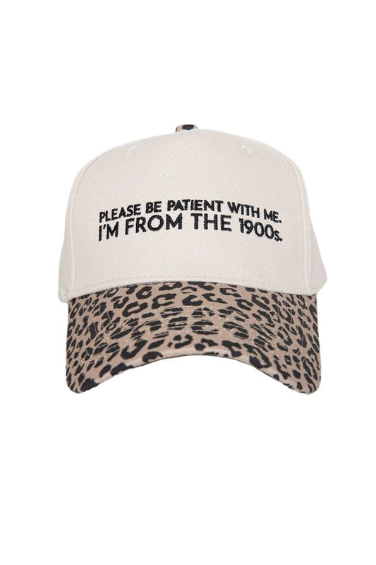 Katydid - Presale Please Be Patient With Me I'm From The 1900s Trucker Hat: Leopard and Tan