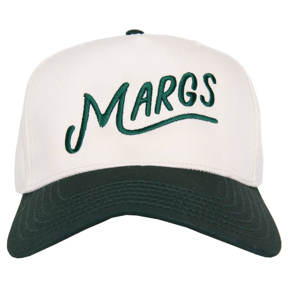 Katydid - Margs Two-Toned Vintage Baseball Hat: Dark Green and Tan