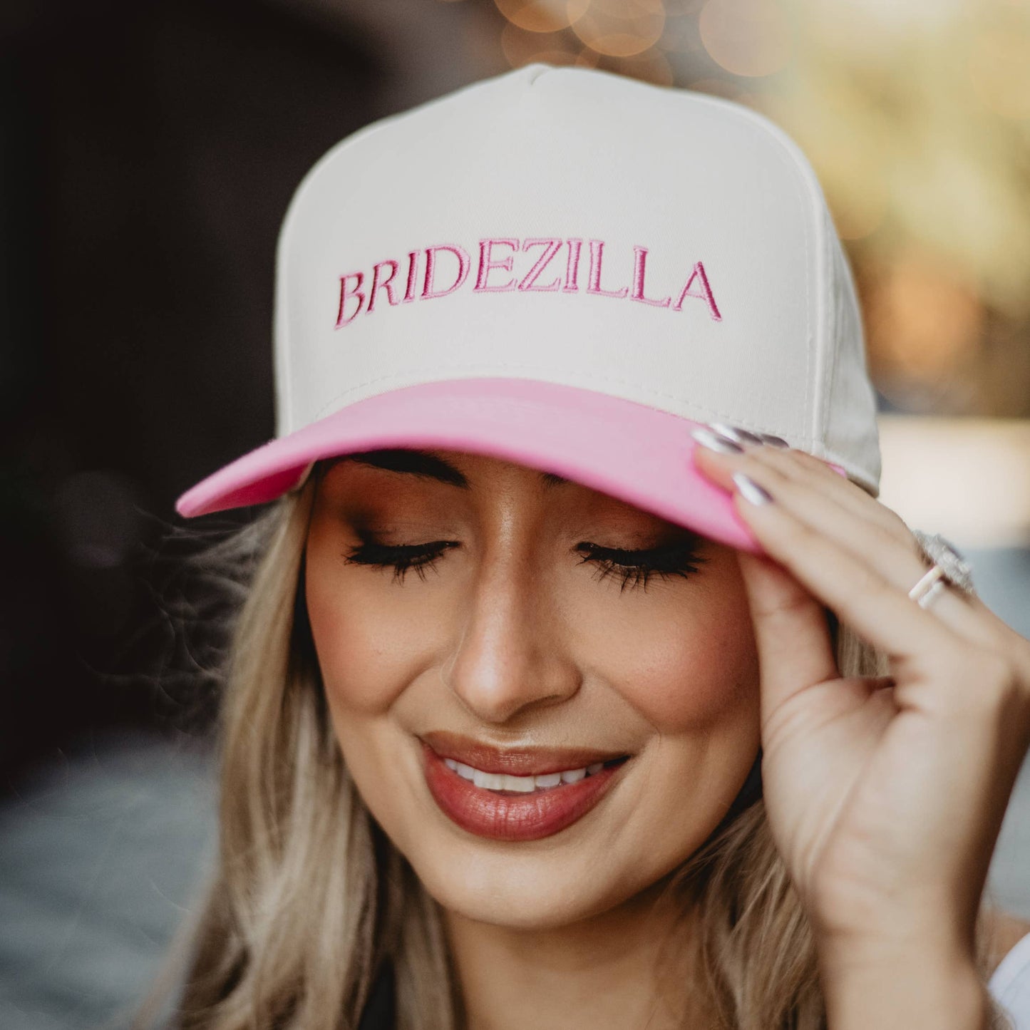 Katydid - BRIDEZILLA Retro Two-Toned Vintage Hat: Pink and Tan