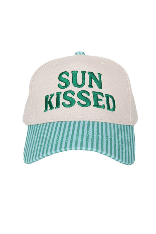 Katydid - Presale Sunkissed Vintage Trucker Hats Wholesale: Aqua and Green Striped