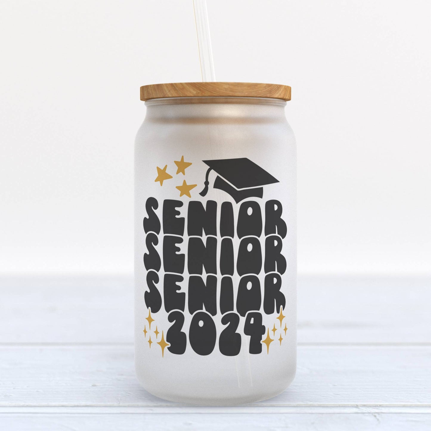Heart & Willow Prints - Senior 2024 Graduation Frosted Glass Can Tumbler