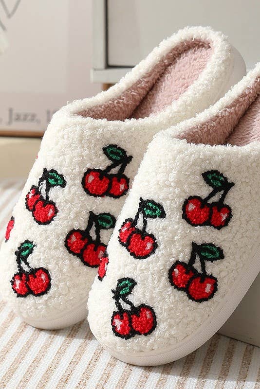 JOSSLYN by Wall to Wall - SOFT PLUSH MUSHROOM HEART RAINBOW WARM SLIPPERS | 40SP014: SMILEY CHECKER BLUE / Large