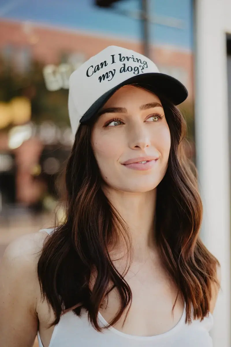 Katydid - Presale Can I Bring My Dog? Two-Toned Trucker Hats: Camo and Tan