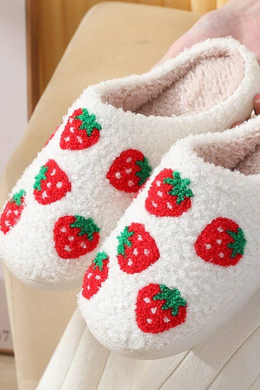 JOSSLYN by Wall to Wall - SOFT PLUSH MUSHROOM HEART RAINBOW WARM SLIPPERS | 40SP014: SMILEY CHECKER BLUE / Large