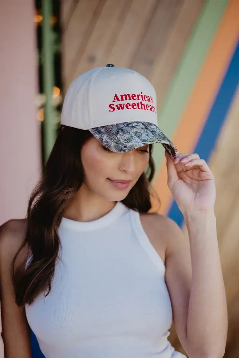 Katydid - Presale America's Sweetheart Vintage Trucker Hats for Women: Light Blue and Navy Stripe