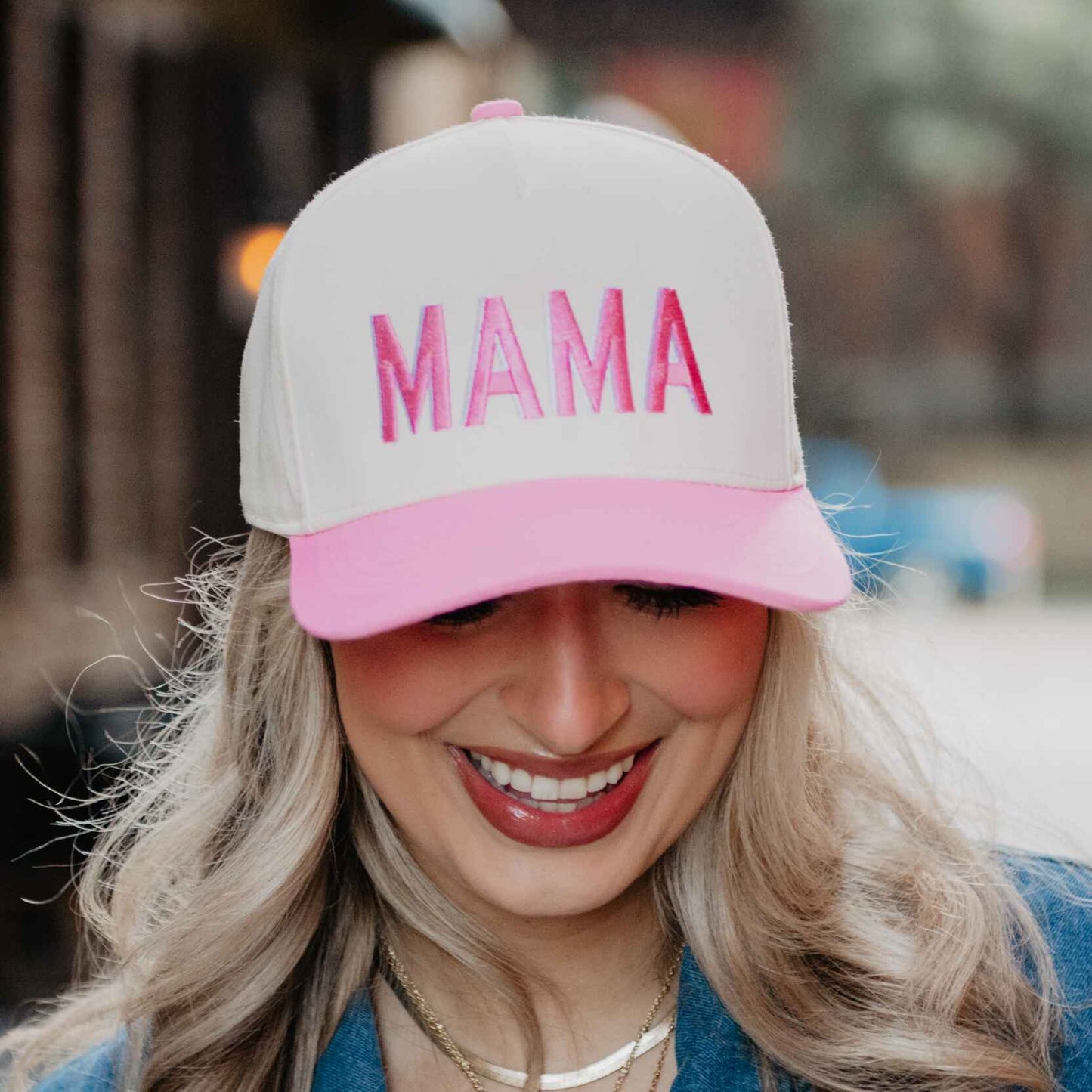 Katydid - MAMA Two-Toned Vintage Hat: Light Blue and Tan