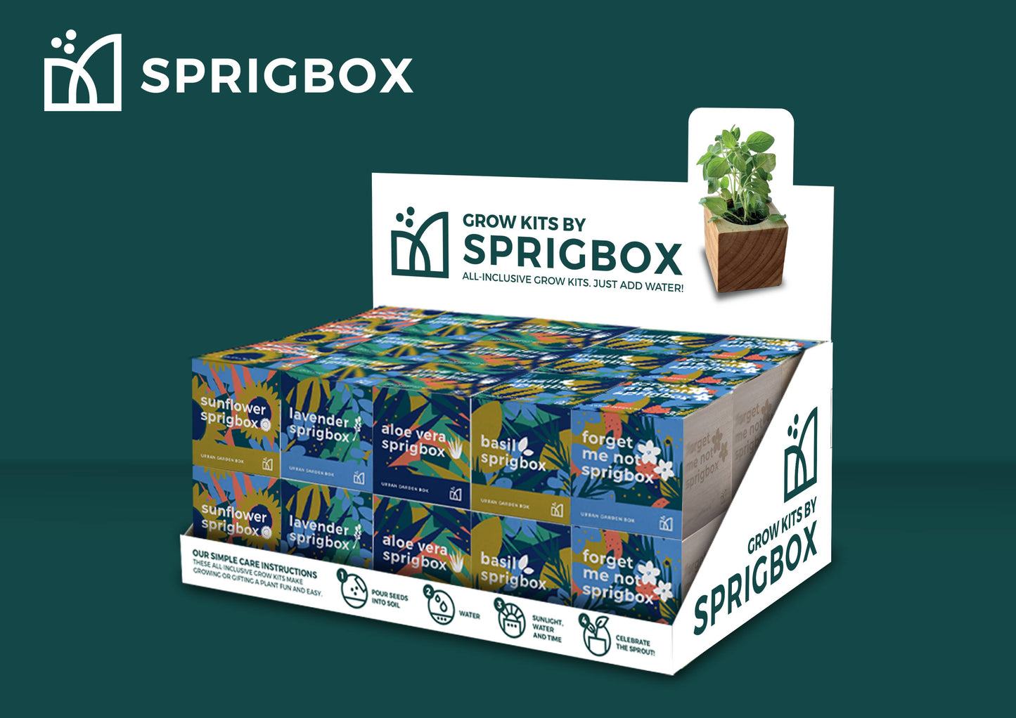 Sprigbox - Grow Kits | Bestseller POS Display | Grow Plants from Seed