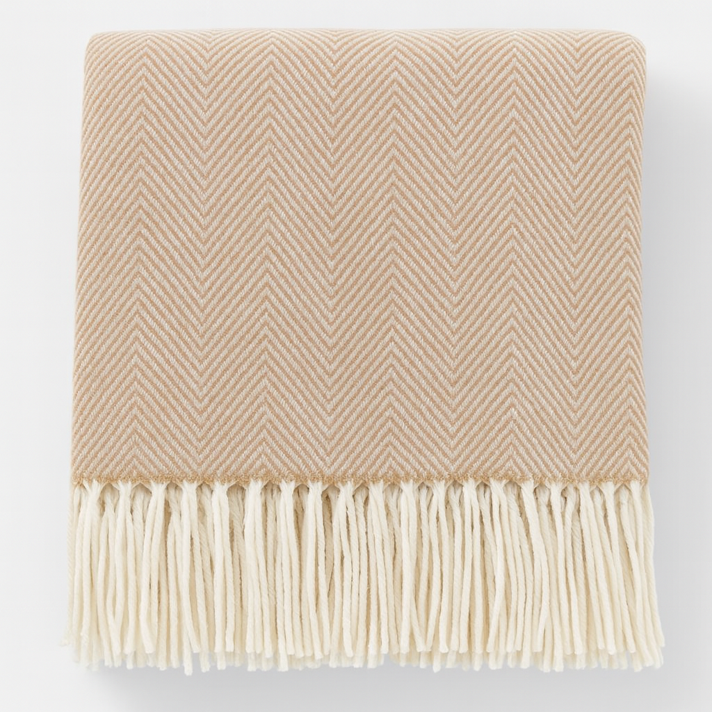 Fennco Styles - Herringbone Throw Blanket with Fringe