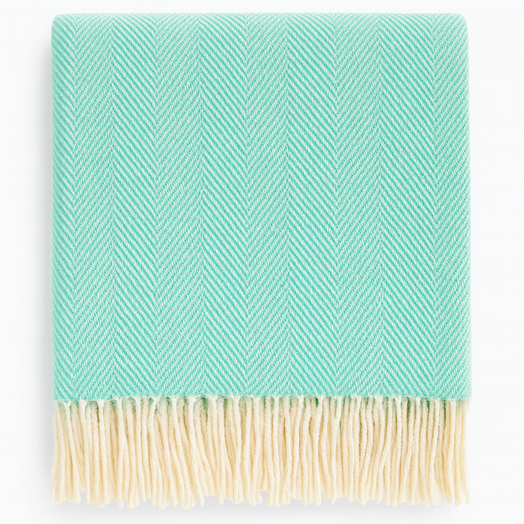 Fennco Styles - Herringbone Throw Blanket with Fringe