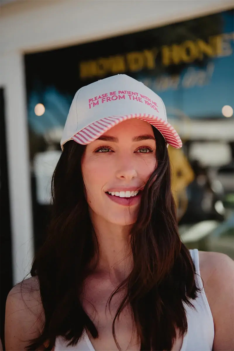 Katydid - Presale Please Be Patient With Me I'm From The 1900s Trucker Hat: Leopard and Tan