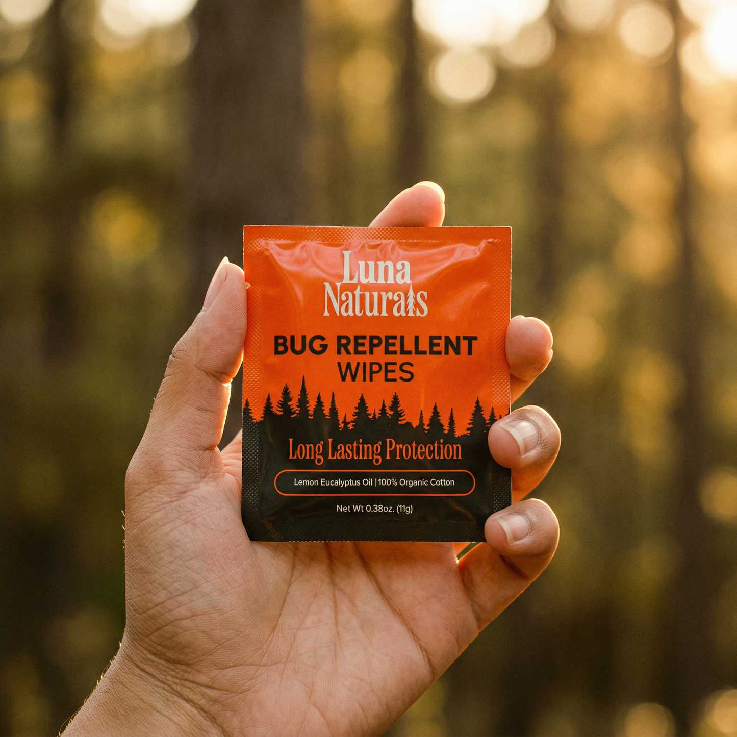 Luna Naturals - Bug Repellent Wipes | Lemon Eucalyptus Oil | 15 Pack