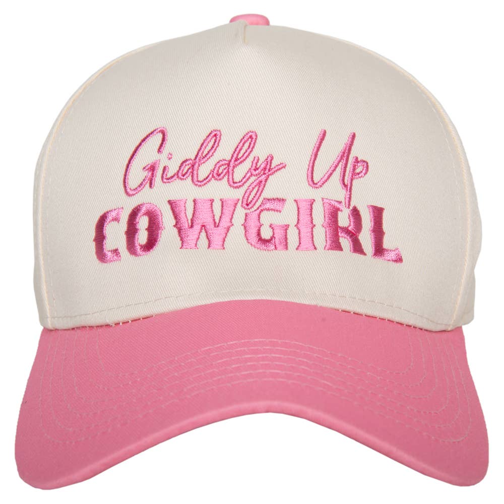 Katydid - Giddy Up Cowgirl Two-Toned Trucker Hats For Women: Red and White