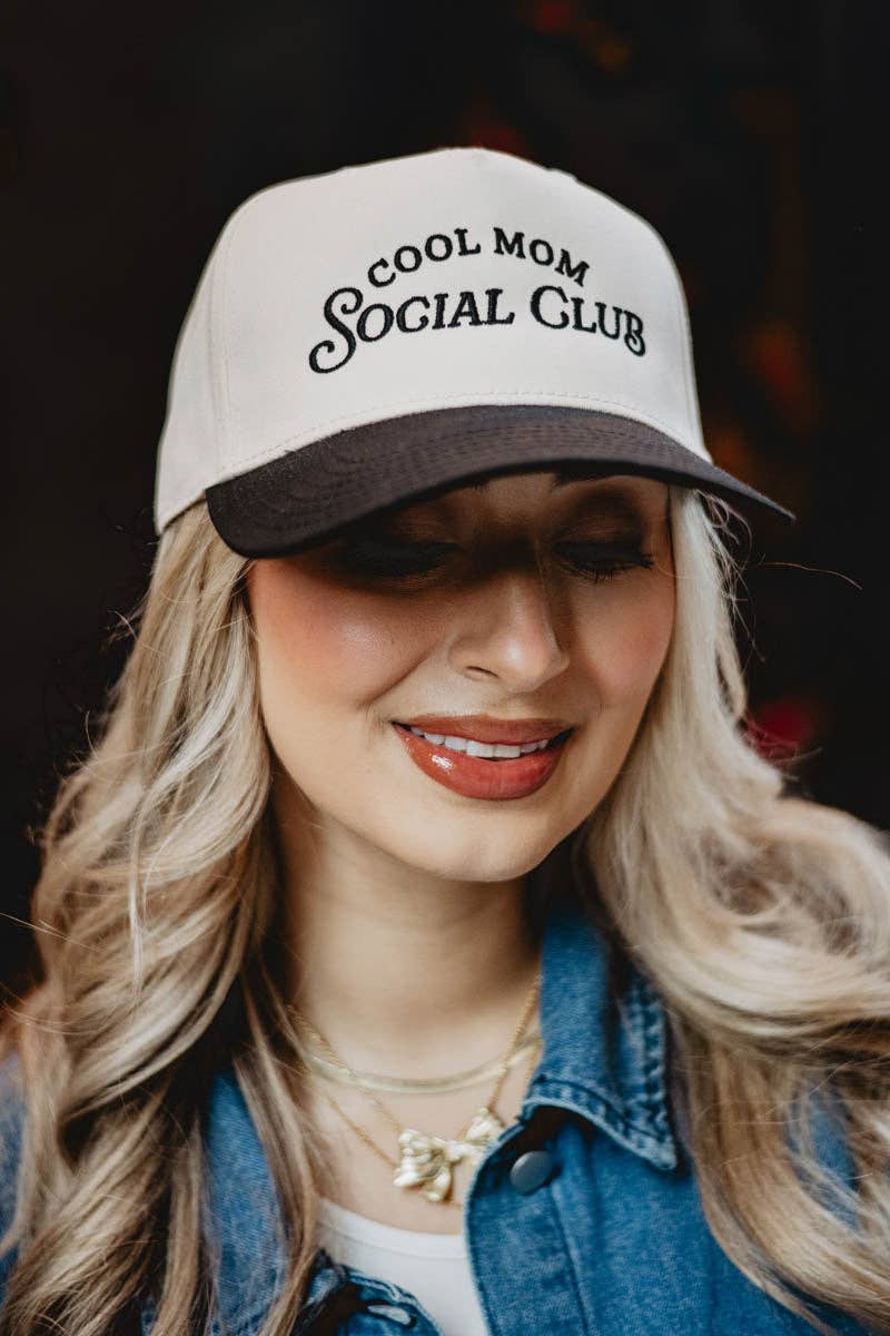 Katydid - Cool Mom Social Club Retro Two-Toned Hat: Pink and Tan