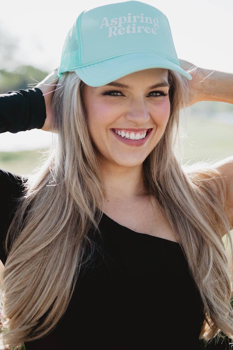 Katydid - Aspiring Retiree Foam Trucker Hat: Seafoam