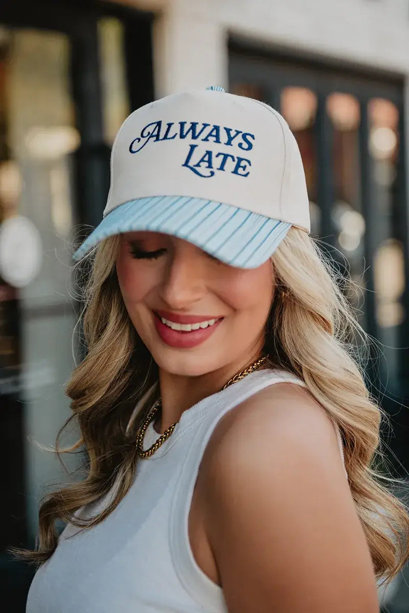 Katydid - Presale Always Late Vintage Style Trucker Hats: Camo and Tan