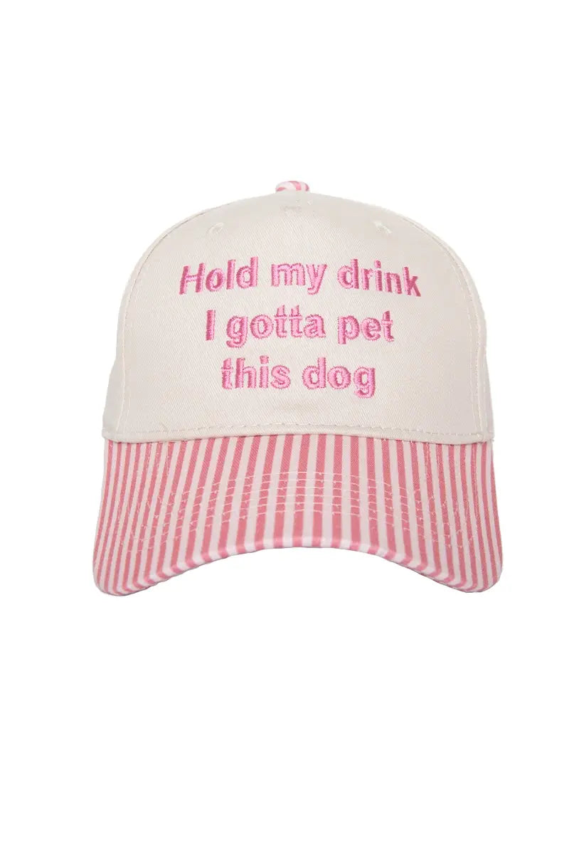 Katydid - Presale Hold My Drink I Gotta Pet This Dog Vintage Hat: Camo and Tan