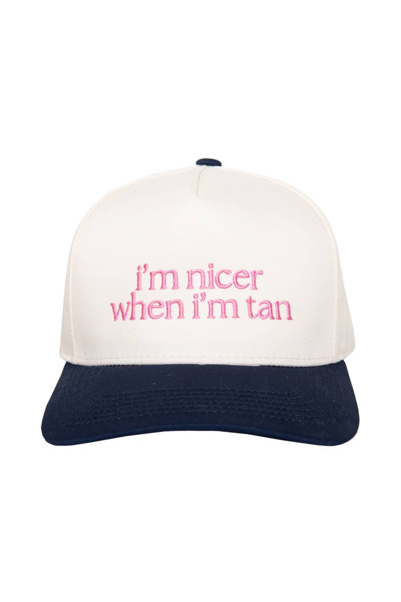 Katydid - Presale I'm Nicer When I'm Tan Two-Toned Vintage Hats: Pink and Light Pink Stripe
