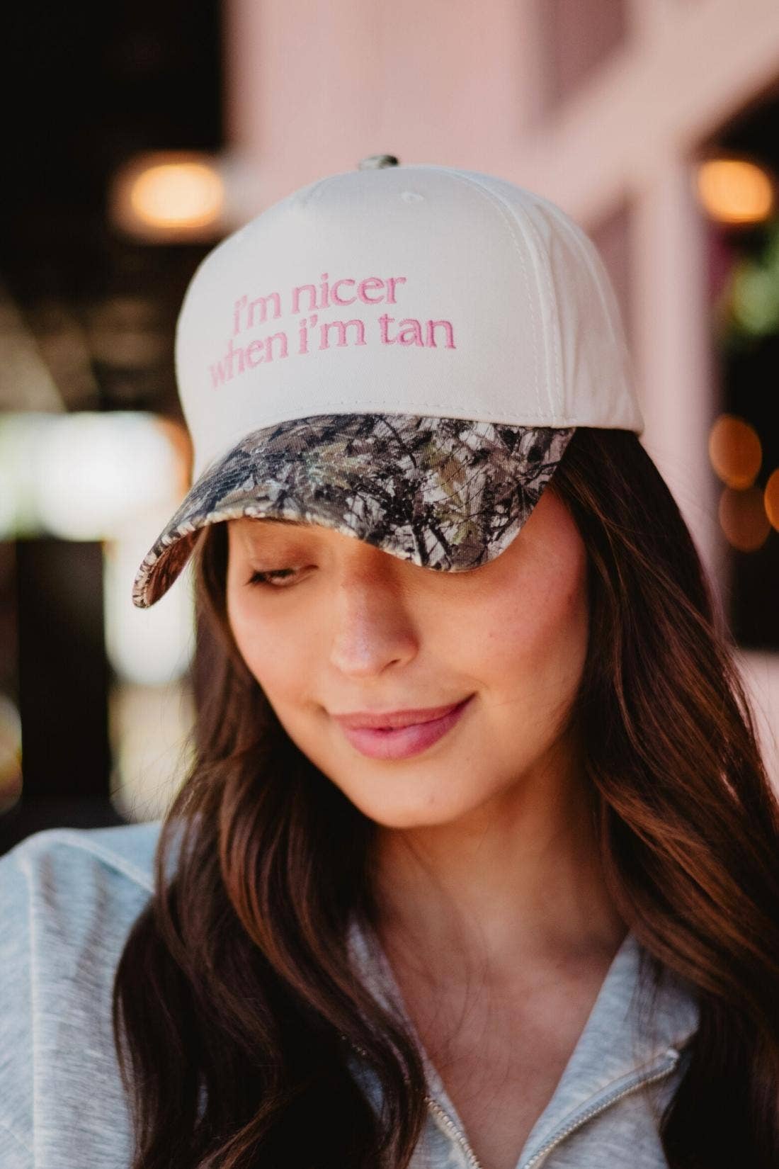 Katydid - Presale I'm Nicer When I'm Tan Two-Toned Vintage Hats: Pink and Light Pink Stripe