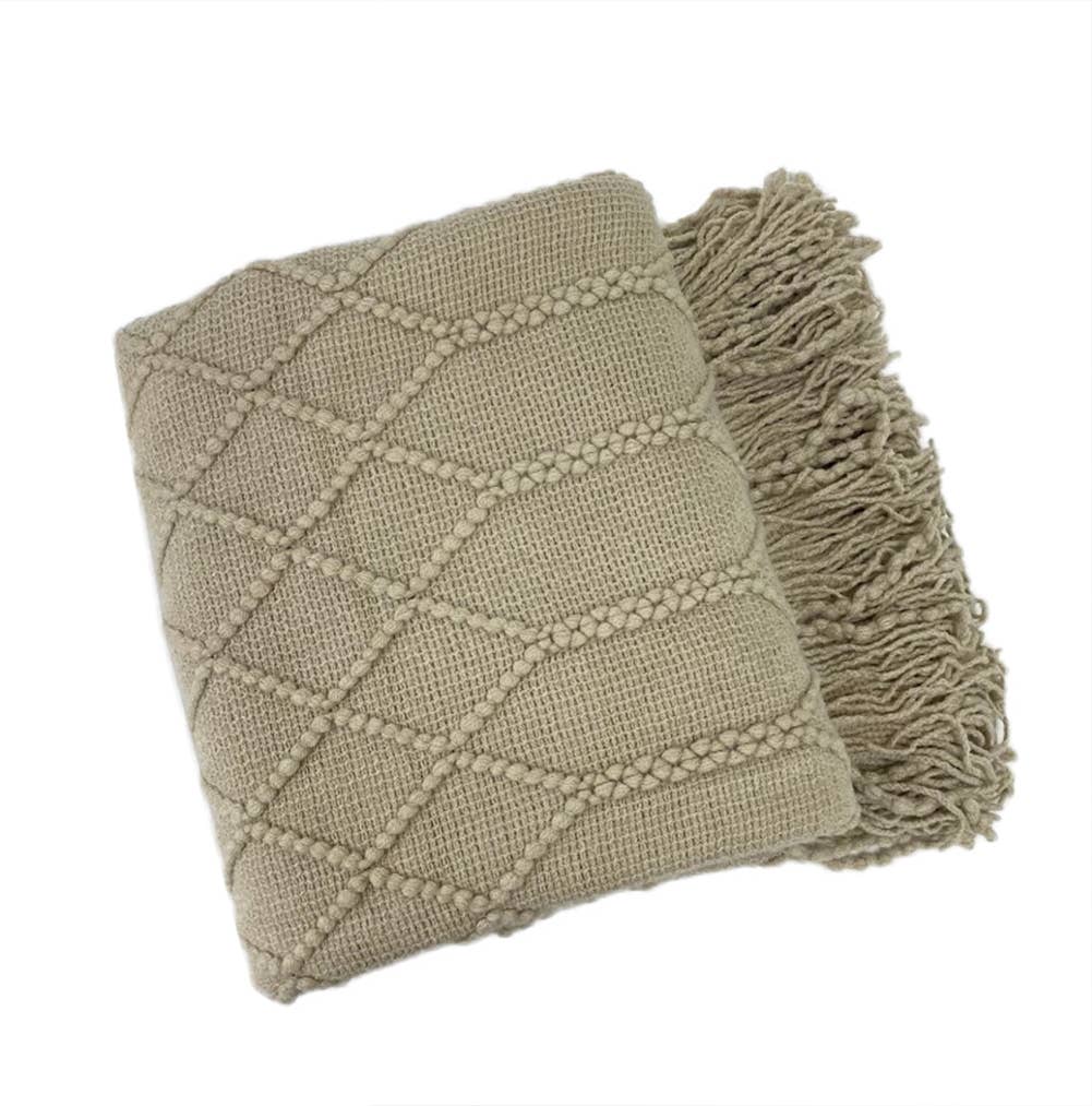 Fennco Styles - Rhombus Diamond Knit 50"x60" Throw Blanket
