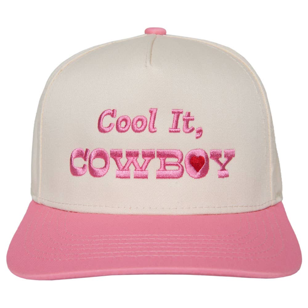Katydid - Cool it, Cowboy Heart Trucker Hats for Women: Pink and Tan