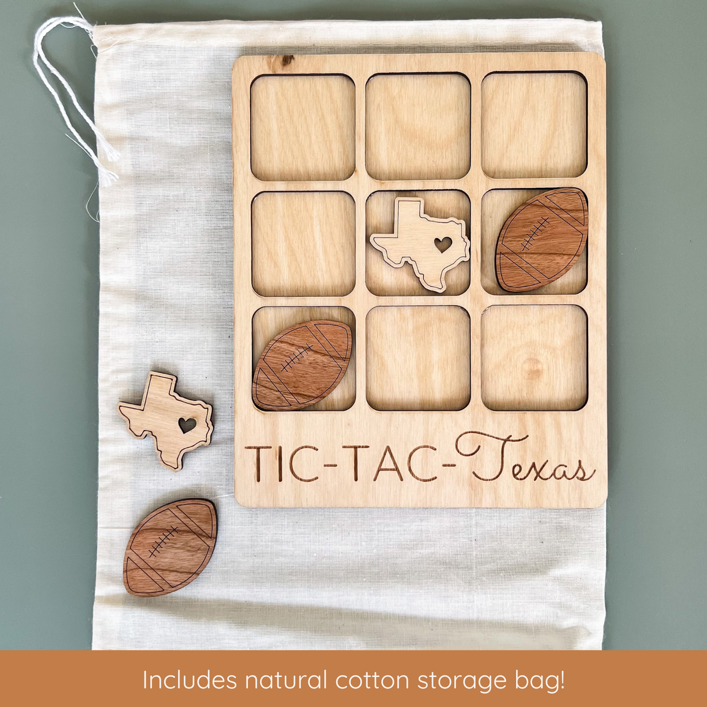 Birch House Living - Oklahoma State Gift - Tic-Tac-Toe OK Game - Customizable: Oklahoma + Buffalo