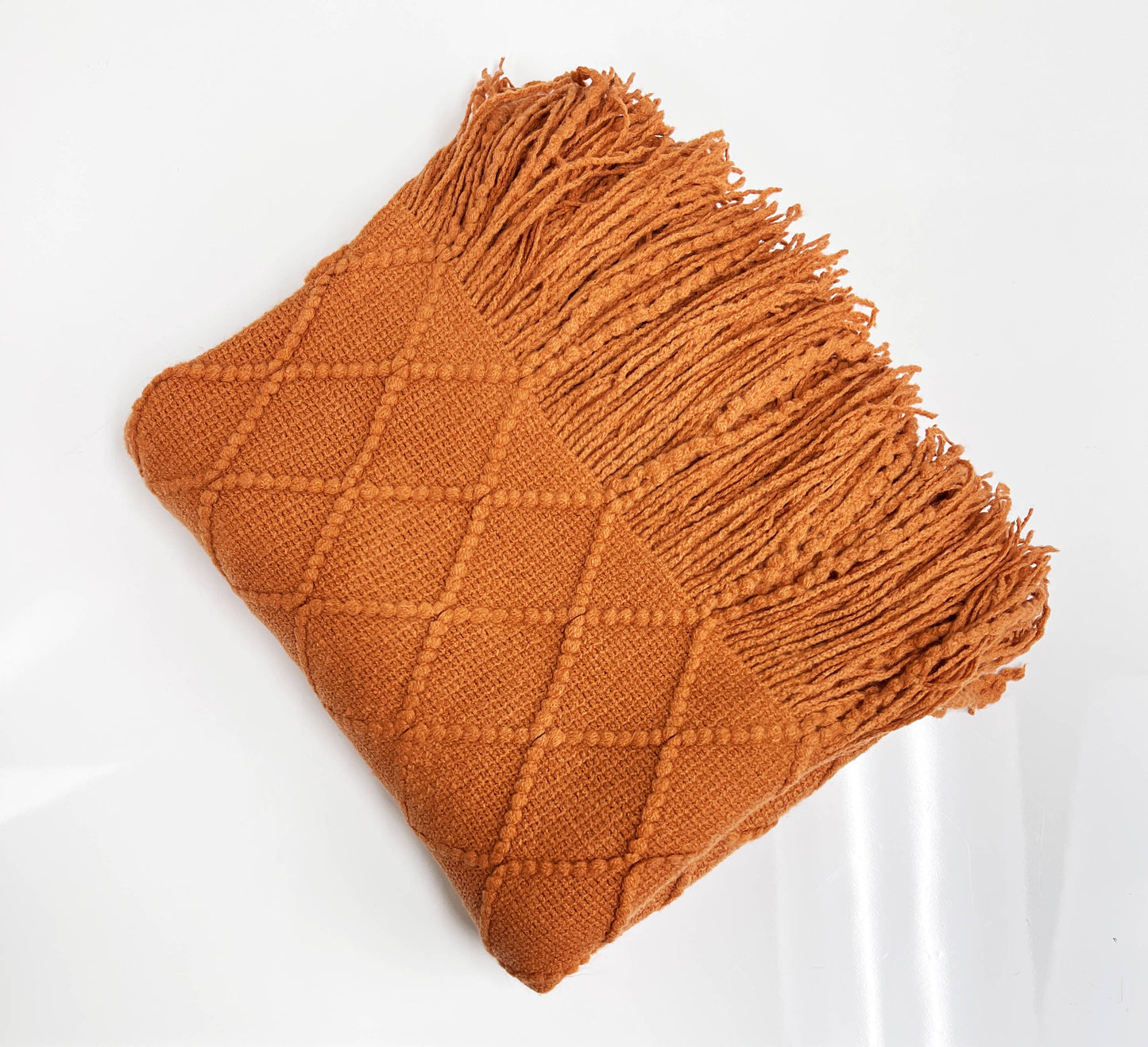 Fennco Styles - Rhombus Diamond Knit 50"x60" Throw Blanket