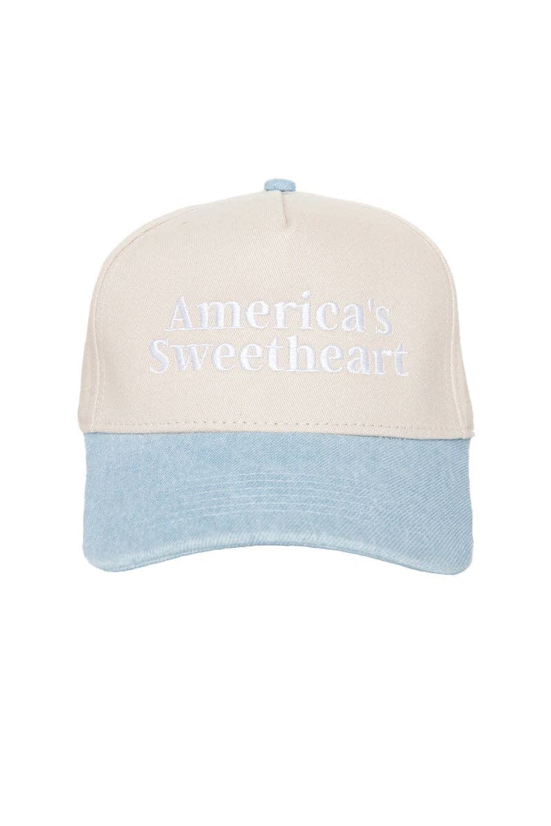 Katydid - Presale America's Sweetheart Vintage Trucker Hats for Women: Light Blue and Navy Stripe