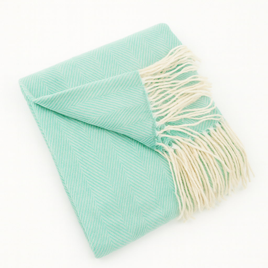 Fennco Styles - Herringbone Throw Blanket with Fringe