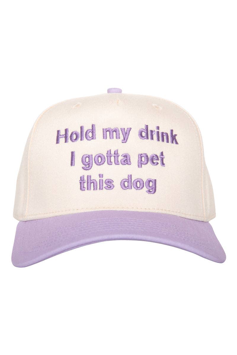 Katydid - Presale Hold My Drink I Gotta Pet This Dog Vintage Hat: Camo and Tan